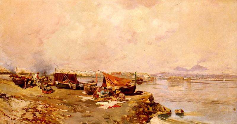Fishermens Tasks In The Bay Of Naples. Carlo Brancaccio