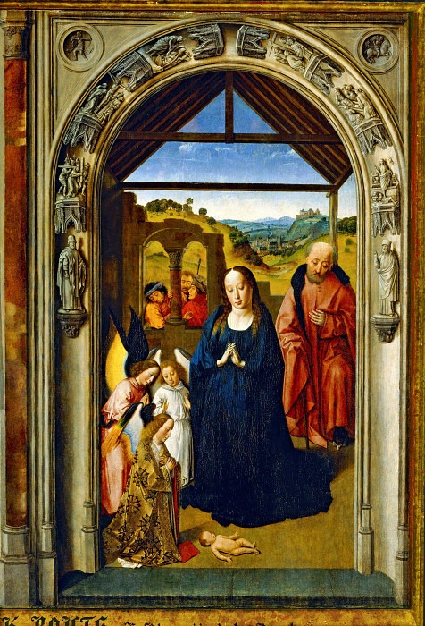Altarpiece of the Virgin: Adoration of the Angels. Dieric Bouts