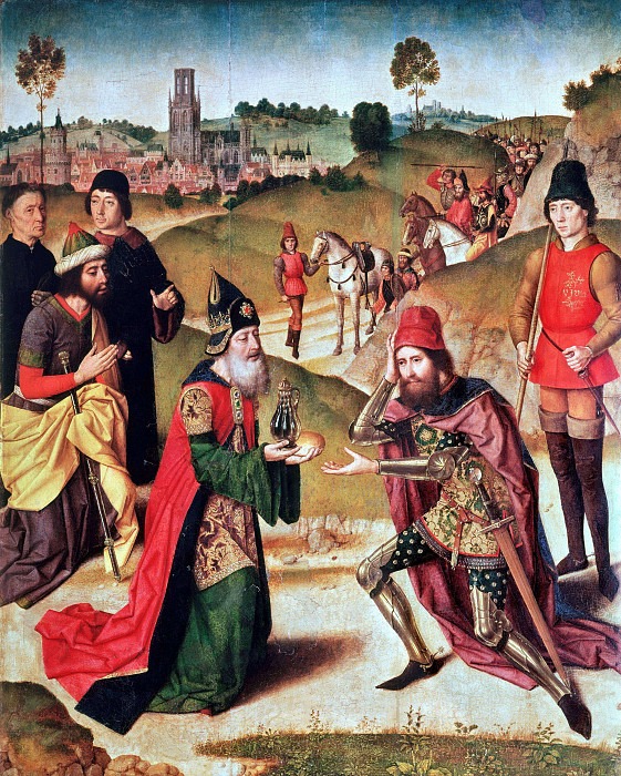 Meeting of Abraham and Melchizedek. Dieric Bouts