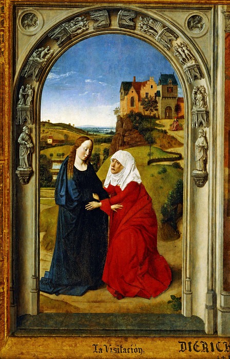 Altarpiece of the Virgin: Visitation. Dieric Bouts