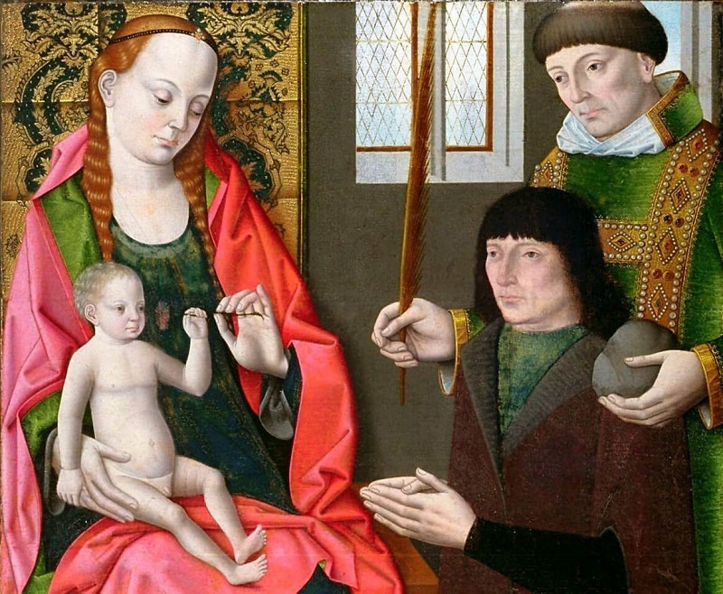 Мадонна с Младенцем, святым Стефаном и донатором. Дирк Баутс
