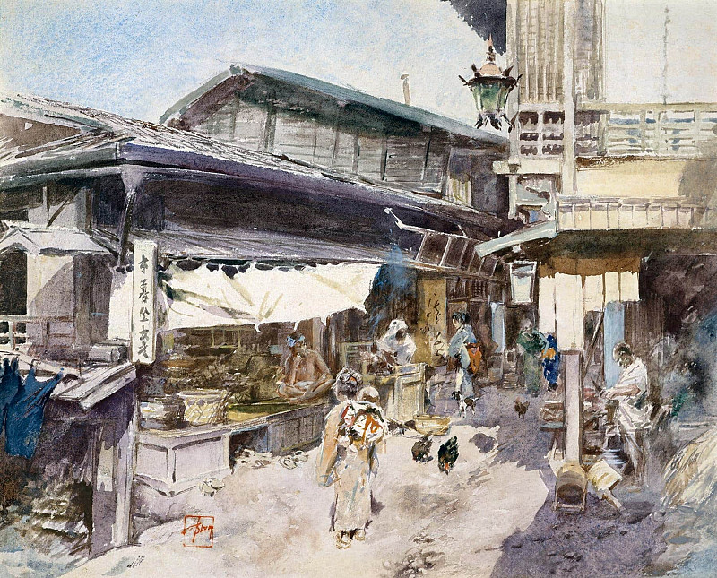 Street Scene in Ikao, Japan. Robert Frederick Blum