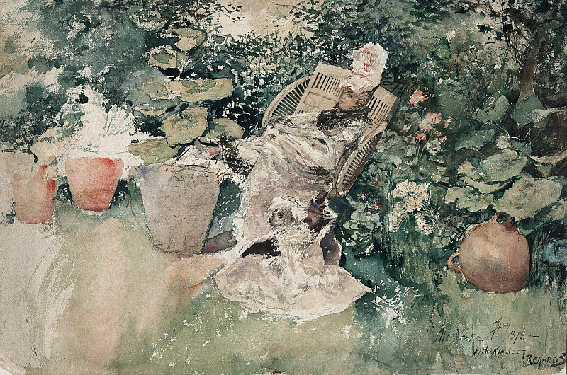 Woman Seated in a Garden. Robert Frederick Blum