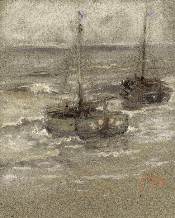 Fishing Boats at Anchor. Robert Frederick Blum