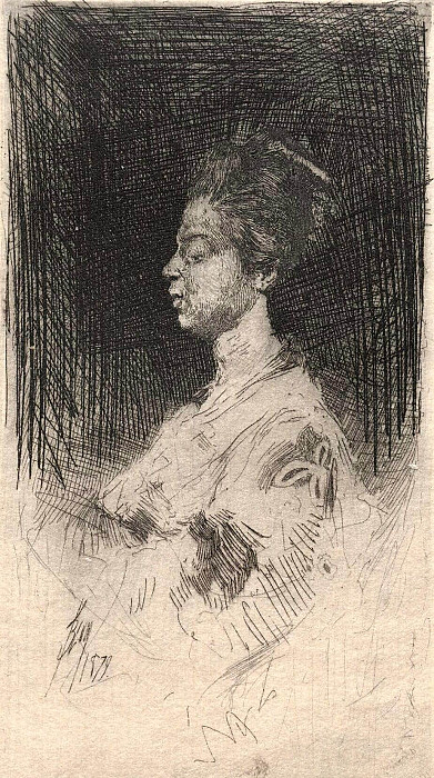 Profile Head of a Japanese Girl. Robert Frederick Blum