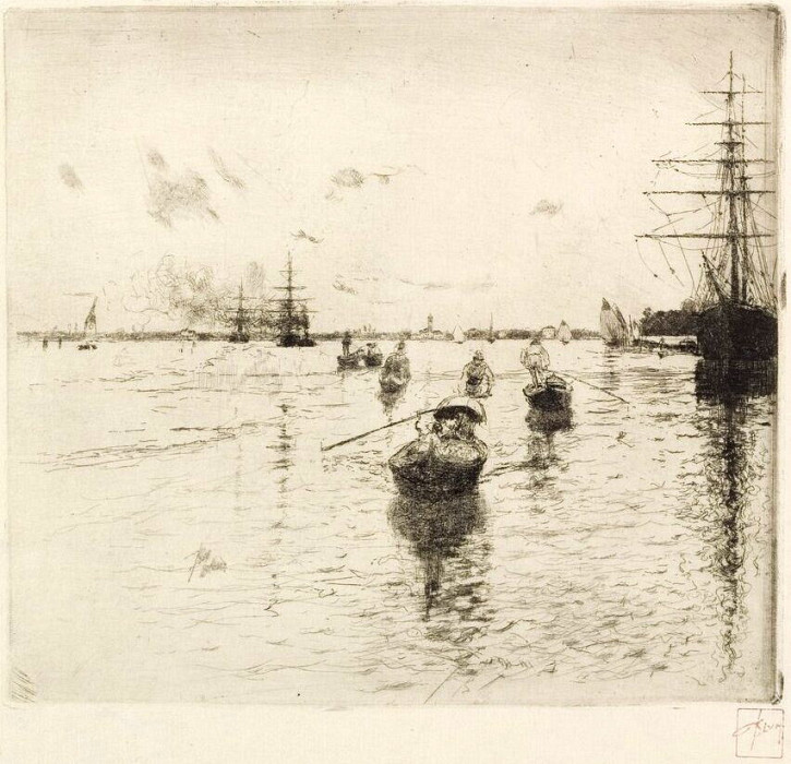 Laguna with Steamers and Gondolas. Robert Frederick Blum