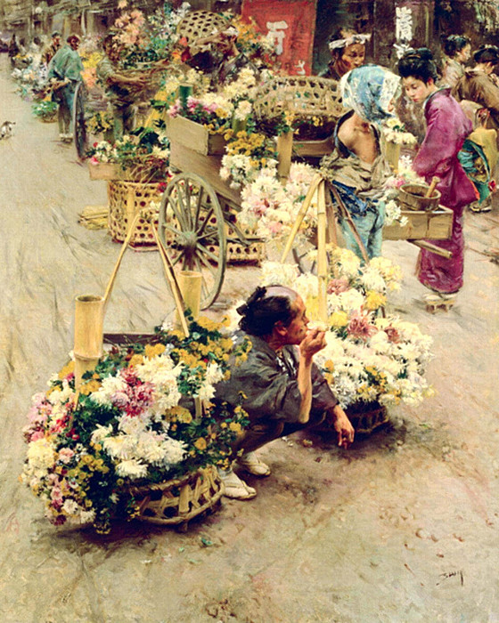 The Flower Market, Tokyo. Robert Frederick Blum