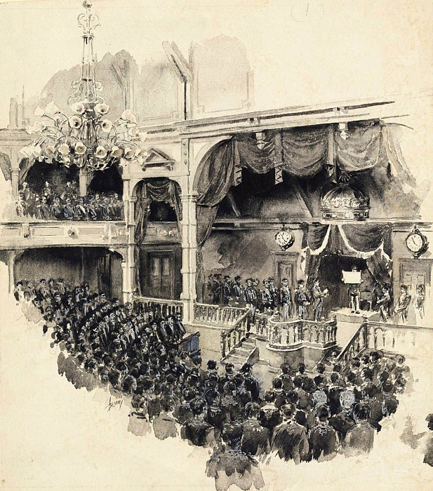 Opening Scene of Japanese Parliament. Robert Frederick Blum