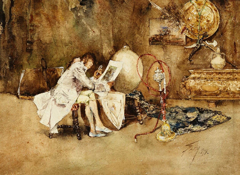 The Connoisseur of Watercolors. Robert Frederick Blum
