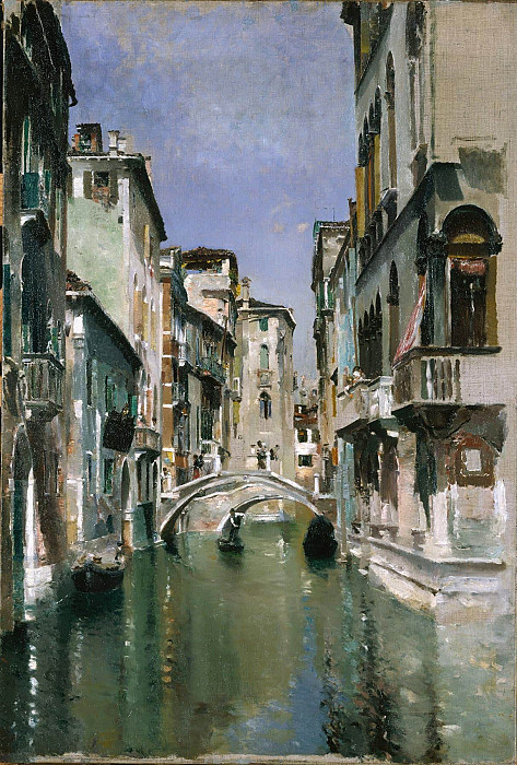 Canal in Venice, San Trovaso Quarter. Robert Frederick Blum
