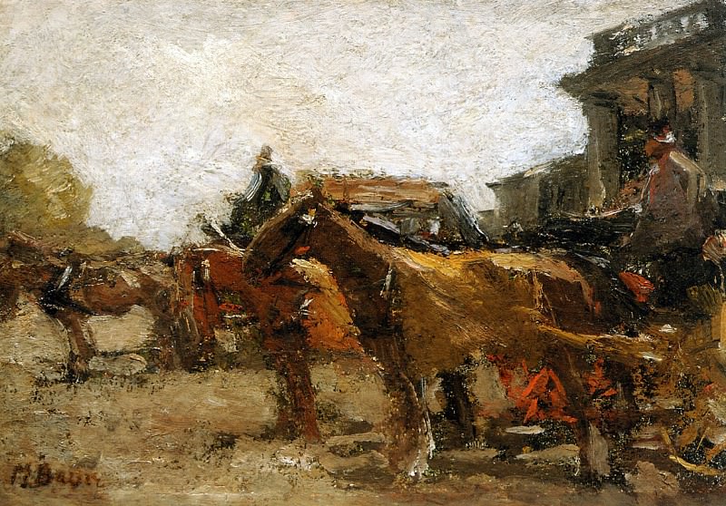 Horse cabs at station Staatsspoon Den Haag. Marius Bauer