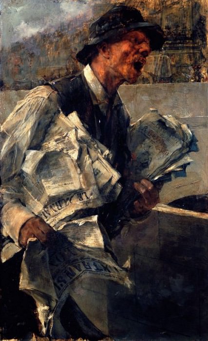 Громогласный парижский продавец газет, 1878. Джованни Больдини