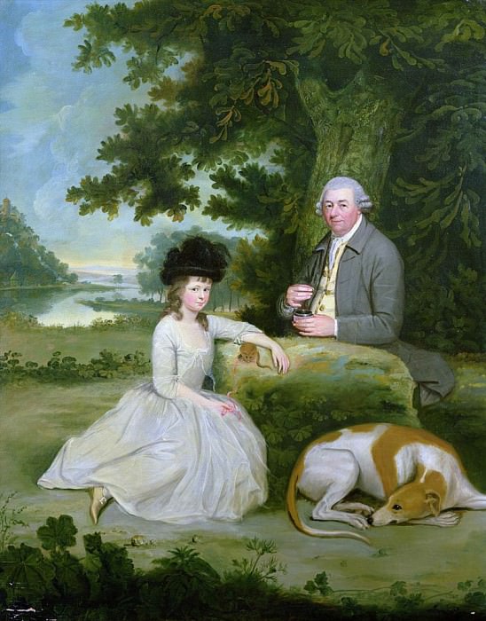Portrait of Mr Leroy with his Daughter. Hugh Barron