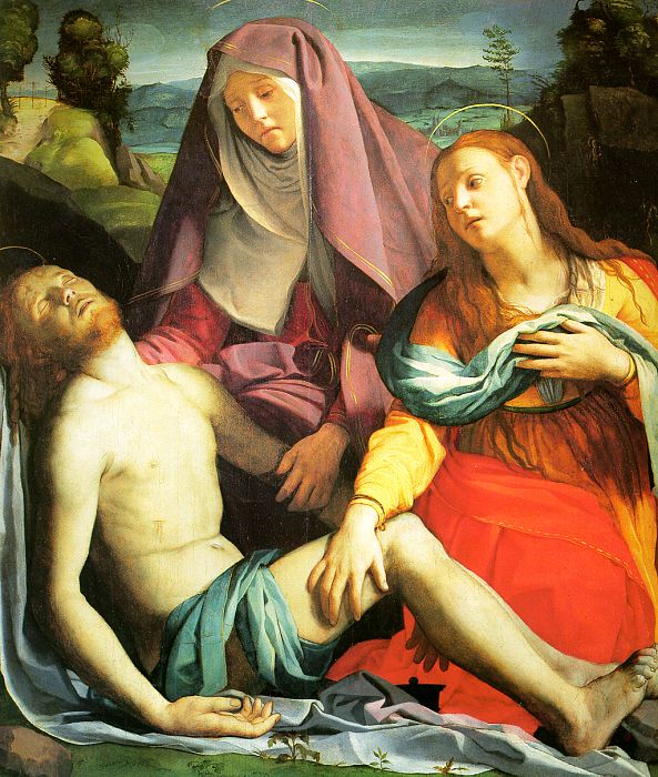 Dead Christ with the Mother of God and Mary Magdalene. Agnolo Bronzino