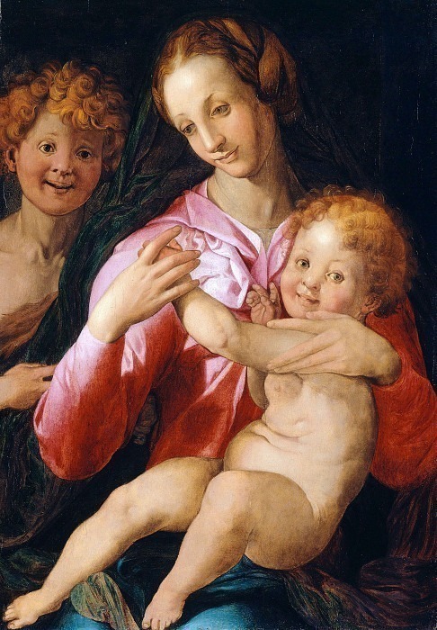 Богородица с младенцем и юным святым Иоанном Крестителем. Аньоло Бронзино