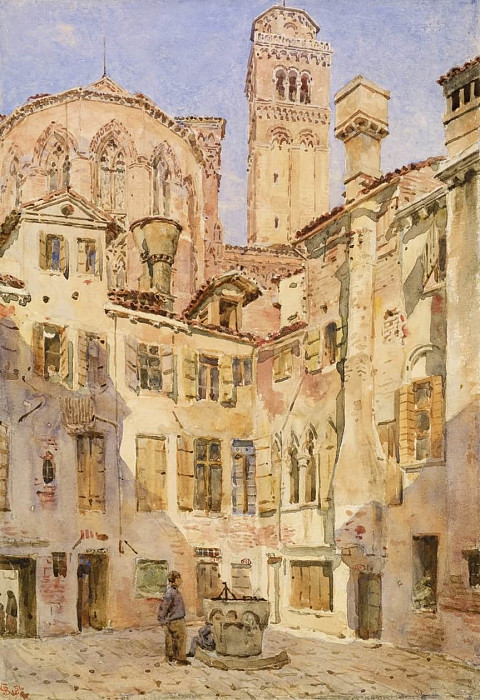 The Church of the Frari, Venice, from the Campiello San Rocco. George Price Boyce