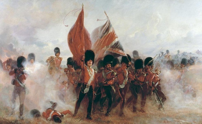 The Colours: advance of the Scots Guards at the Alma. Elizabeth Southerden Thompson (Lady Butler)