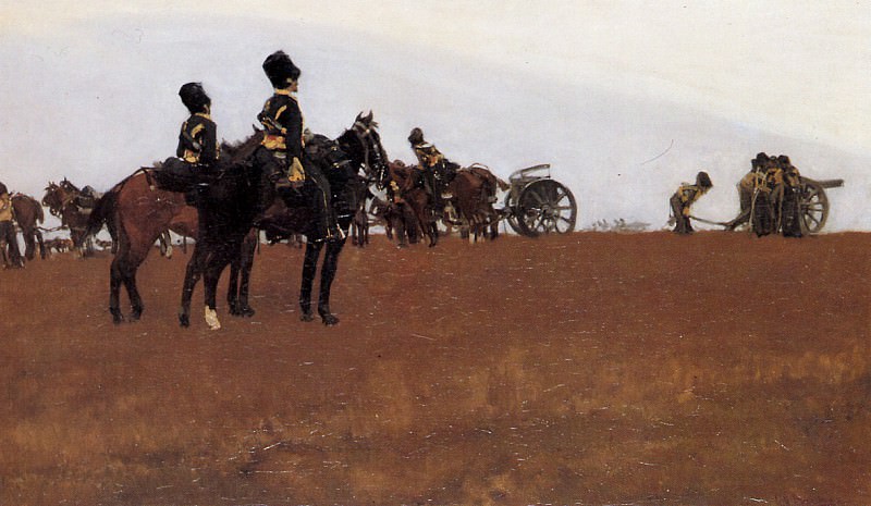 Artillery on the moor. George Hendrik Breitner