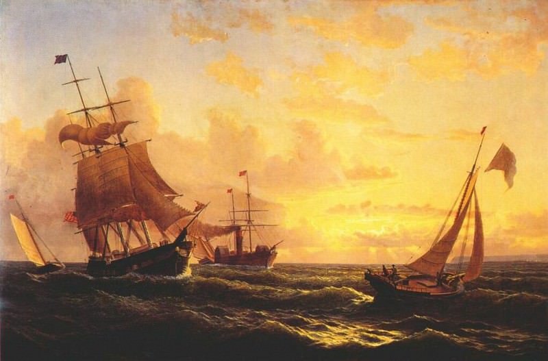 Закат на море, 1860. Уильям Брэдфорд
