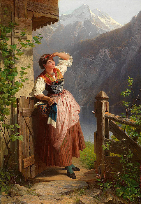 Girl on the lookout; Ausschau haltendes Mädchen. Peter Baumgartner