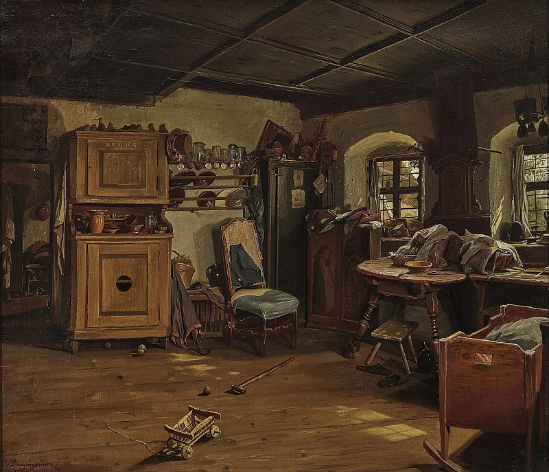 Interior of a farmhouse parlor. Peter Baumgartner