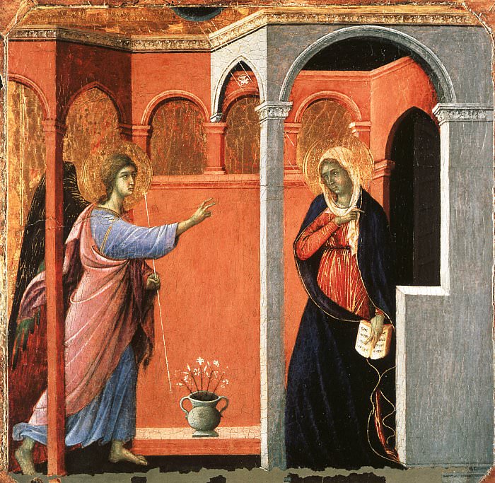 Annunciation, National Gallery, London.. Duccio di Buoninsegna