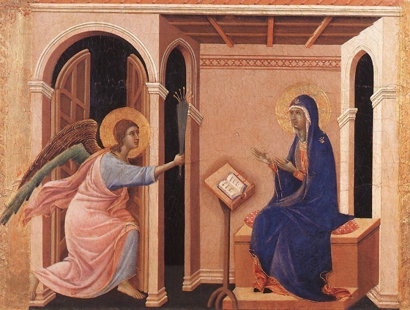 Marie dod forebadas, Maestaaltaret, Dommuseet, Siena. Duccio di Buoninsegna