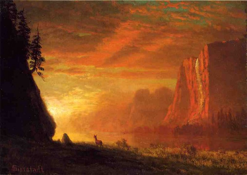 Deer at Sunset. Albert REDIRECT: Bierstadt