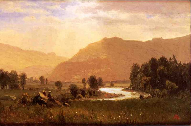 Пейзаж с рекой Гудзон и фигурами. Альберт REDIRECT: Бирштадт