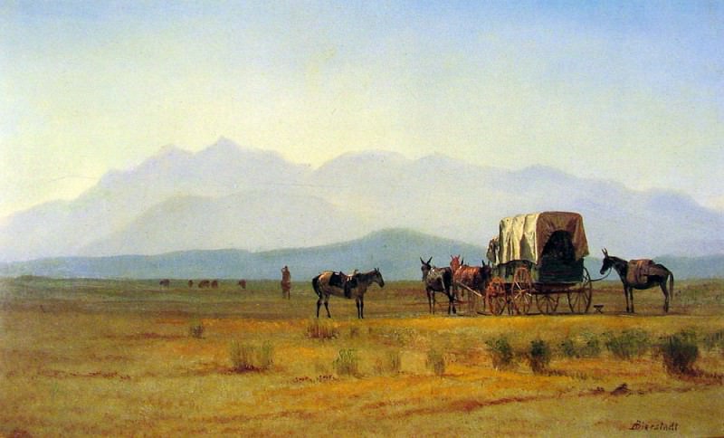 Surveyors Wagon in the Rockies. Albert REDIRECT: Bierstadt