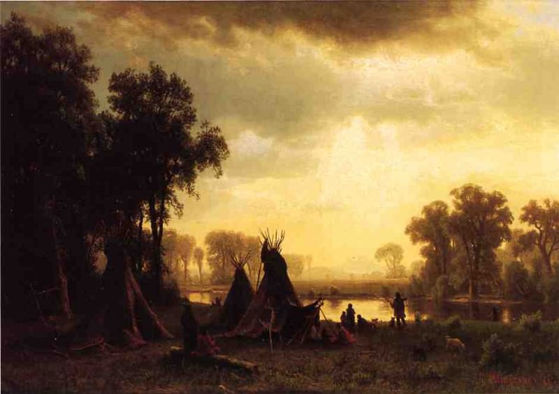 An Indian Encampment. Albert REDIRECT: Bierstadt