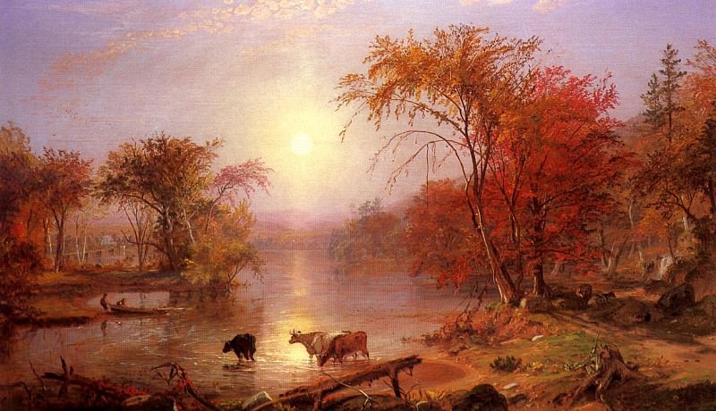 Indian Summer Hudson River. Albert Bierstadt