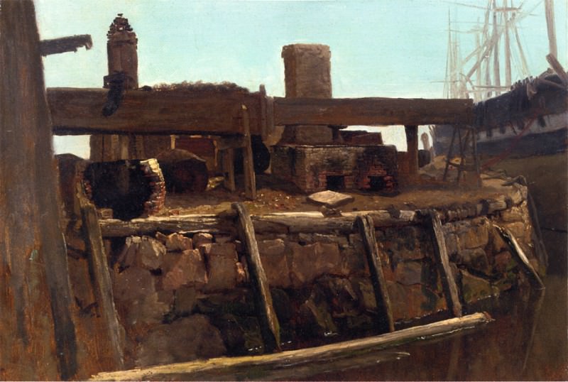 Wharf Scene. Albert REDIRECT: Bierstadt
