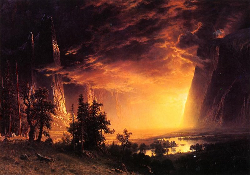 Sunset in the Yosemite Valley. Albert Bierstadt