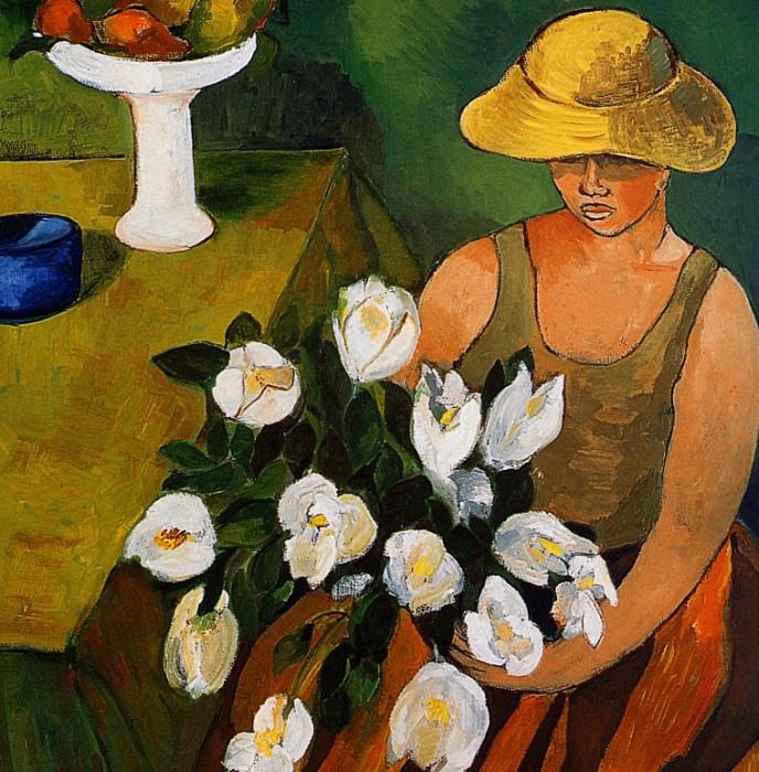 Woman with White Magnolias. Elsie Bunge