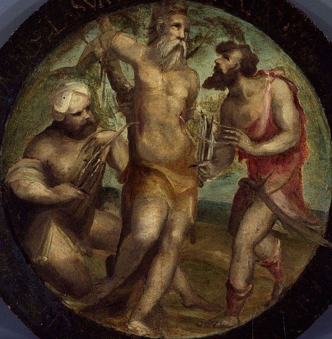 Saint Ignatius of Antioch Disemboweled by Trajan’s Torturers. Domenico Beccafumi