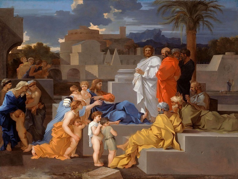 Christ Receiving the Children. Себастьян Бурдон