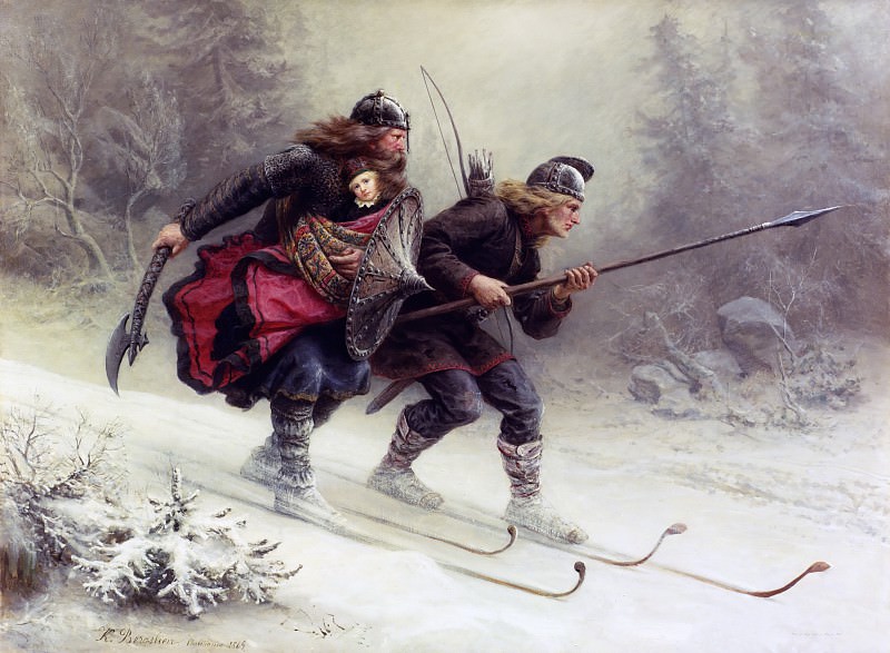 Soldiers for the Norwegian King Sverre. Knud Bergslien