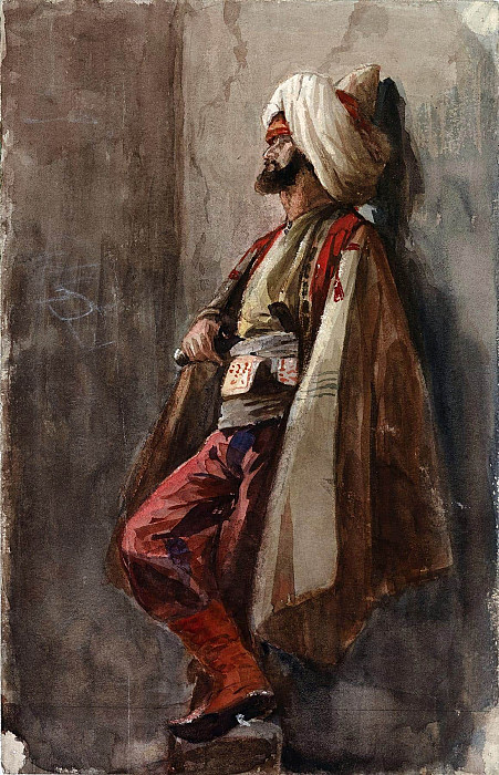 A Man In An Oriental Costume. Adolf Von Becker