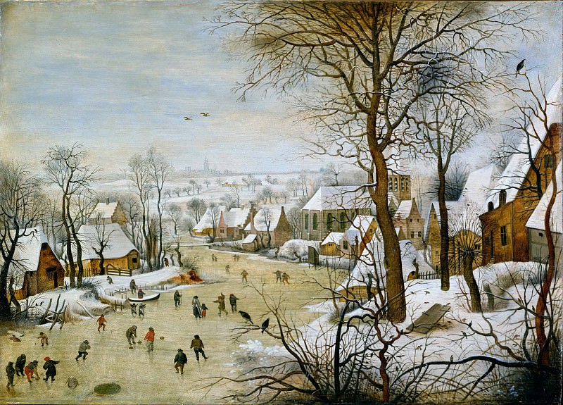 Winter Landscape with Bird Trap. Pieter Brueghel the Younger