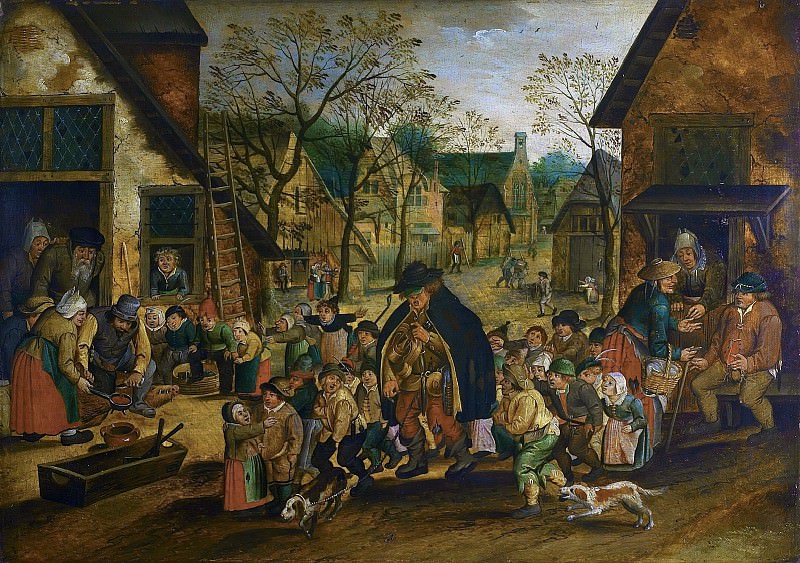 The blind hurdy-gurdy and children. Pieter Brueghel the Younger