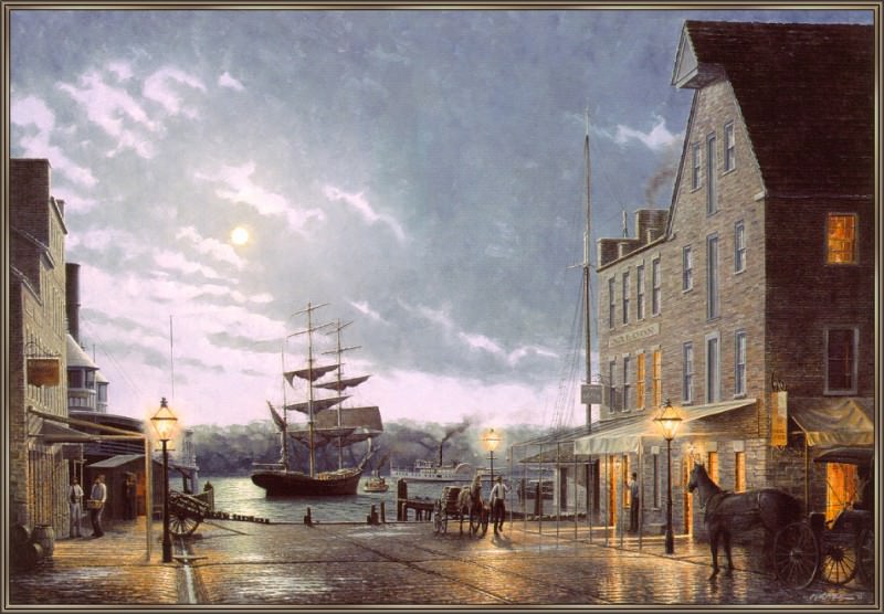 Old Town Alexandria By Moonlight. John M Barber