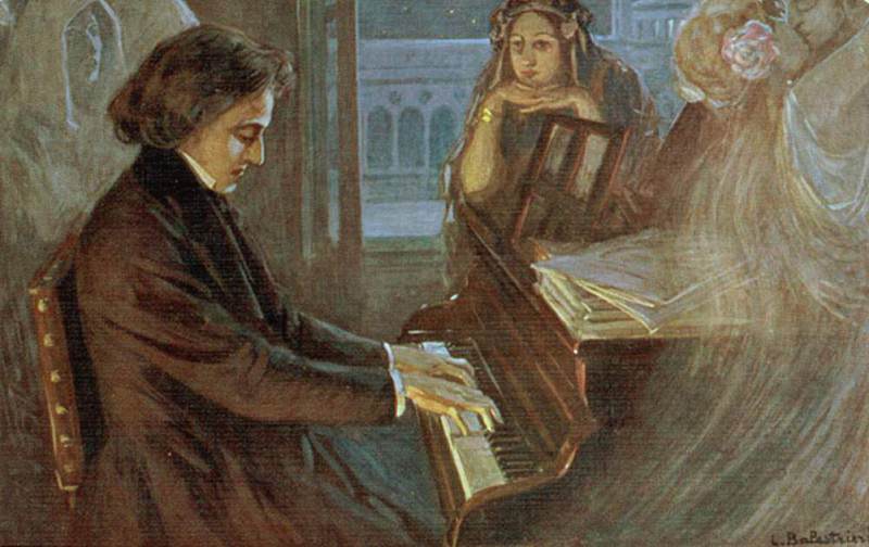 Frederick Chopin (1810-49) Composing his Preludes. Lionello Balestrieri
