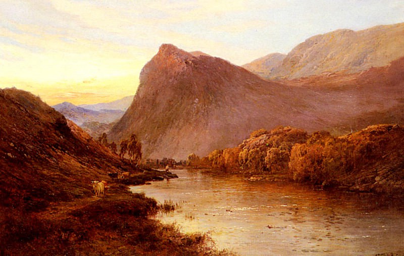 Sunset In The Glen. Alfred De Breanski
