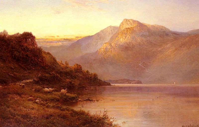 Sunset On The Loch. Alfred De Breanski