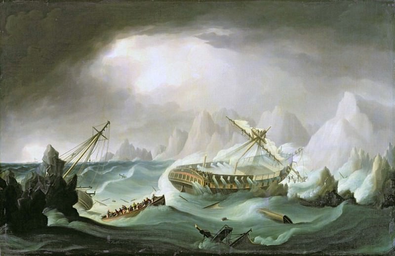 Shipwreck off a Rocky Coast. Thomas Buttersworth