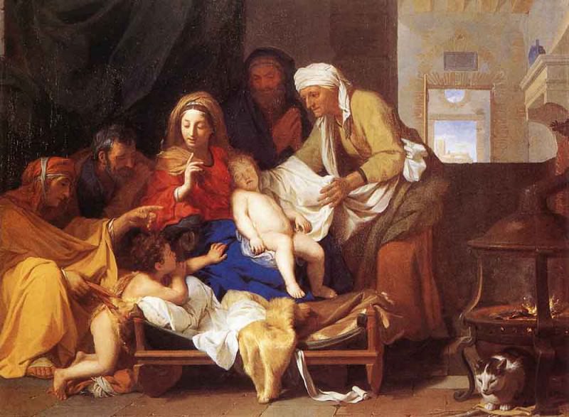Charles Holy Family With The Adoration Of The Child. Charles Le Brun