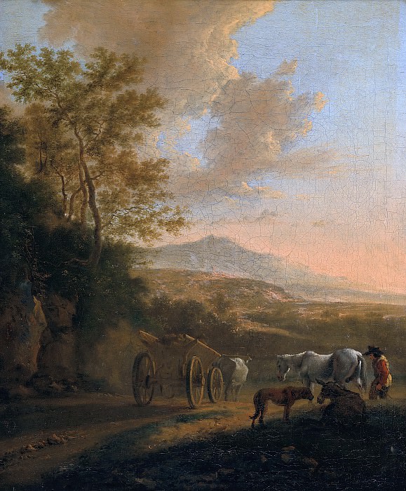 Italian Landscape with an Ox-cart. Jan Dirksz Both