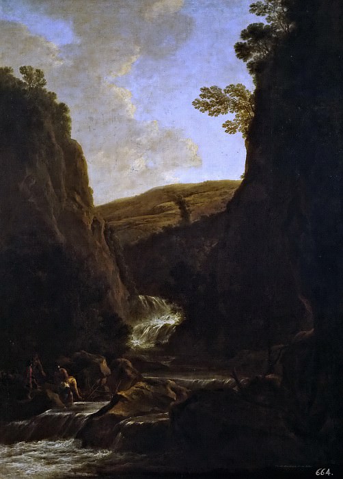 Landscape with fishermen and shepherds on the banks of the river. Jan Dirksz Both
