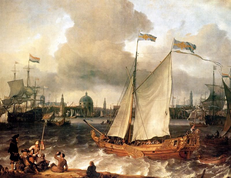 The port of Amsterdam. Ludolf Bakhuizen